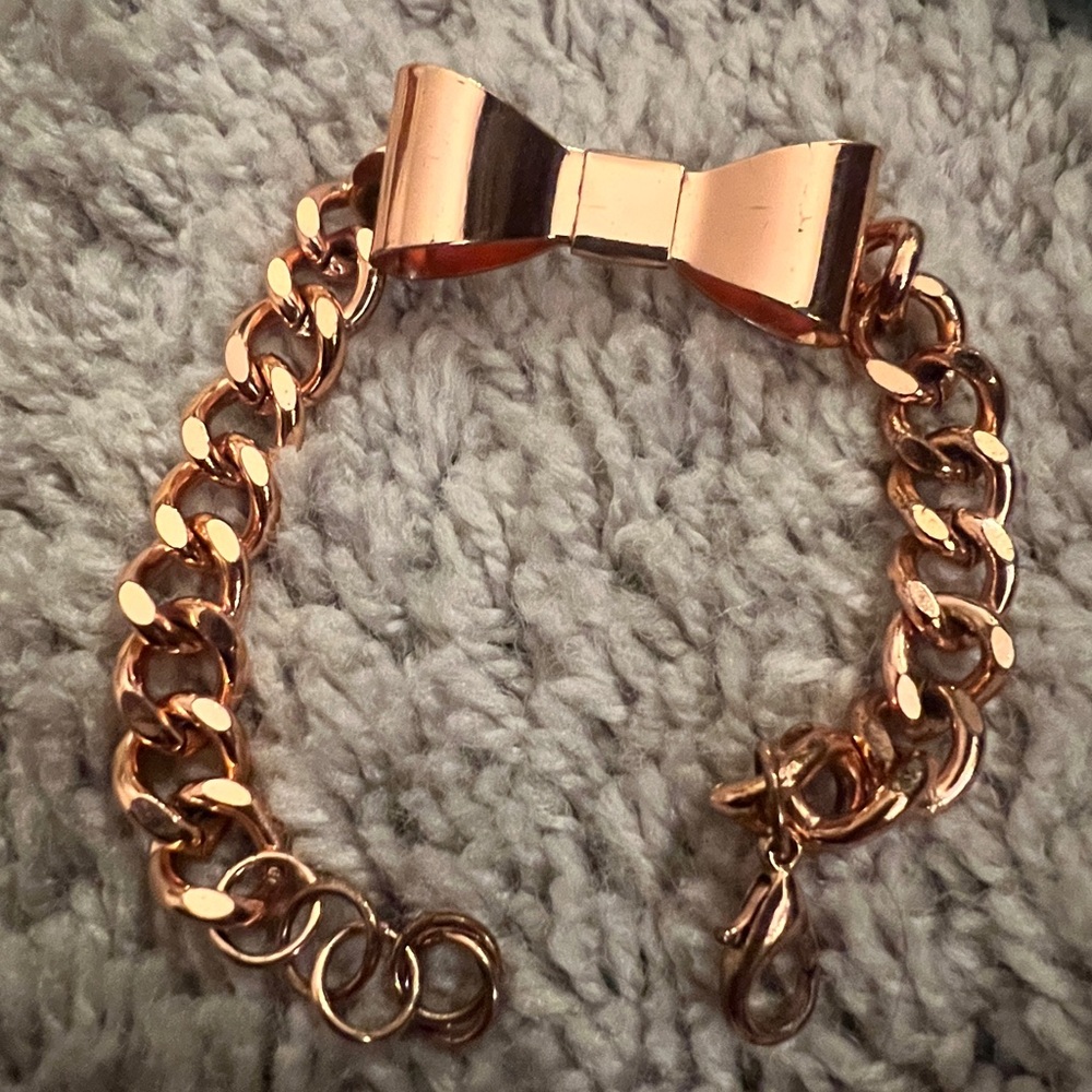 Rose Gold Bow Chain Bracelet